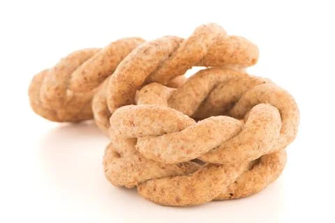 Olive crackers Tasty round olive crackers on white background. Copyright: ... 스톡 사진