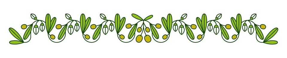 Olive divider, separator and border frame Stock Illustration