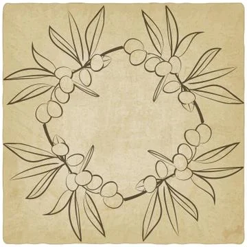 Olive eco old background Stock Illustration