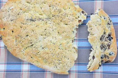 Olive flatbread Stock Photos