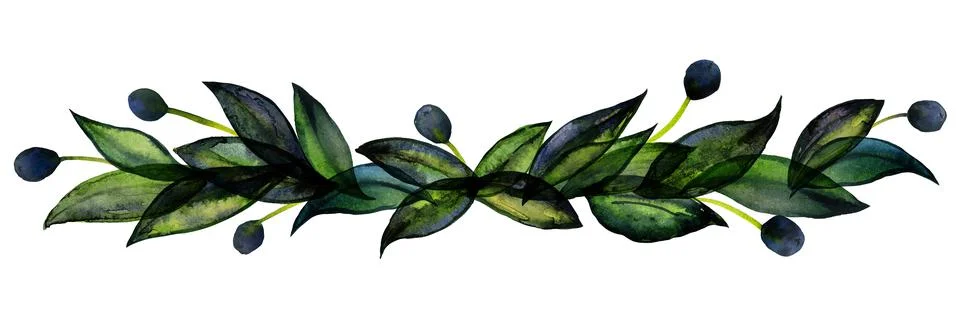 Olive floral botanical composition Stock Illustration