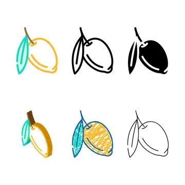 Olive food color icon vector clean Stock Illustration