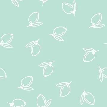 Olive food line vector seamless pattern Stock Illustration