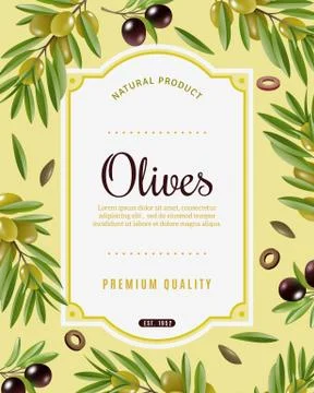 Olive Frame Background Stock Illustration