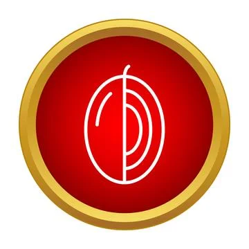 Olive fruit icon with a red circle background Illustrazione stock