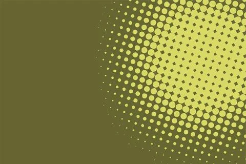 Olive green background with halftone pattern. Retro pop art texture. 스톡 일러스트