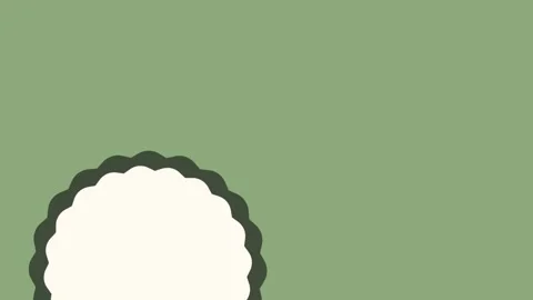 Olive Green Cream Circle Stamp Spin Loop Background Stock Footage 332914649
