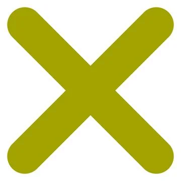 Olive Green Cross Mark Vector Icon, Rounded X Symbol Stock Illustration