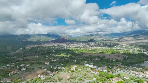 Olive groves and fields over Road E45, Castrovillari, Cosenza, Calabria, Italy Stock-Footage 294952397