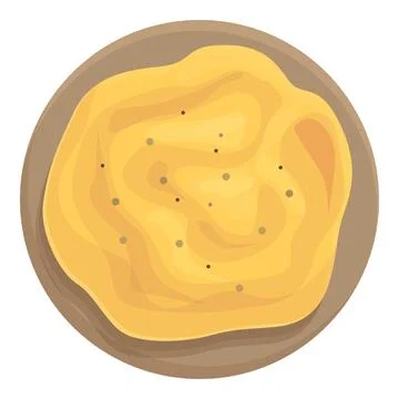 Olive hummus icon cartoon vector. Pita bread Stock Illustration