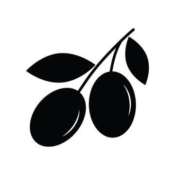 Olive icon black vector sign Stock Illustration