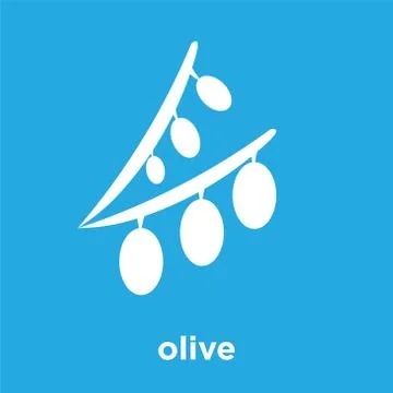 Olive icon isolated on blue background Stock Illustration