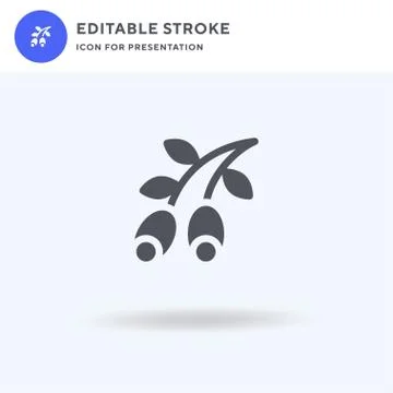 Olive icon vector, filled flat sign, solid pictogram isolated on white, logo Illustrazione stock