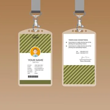Olive ID Card Design Template Stock Illustration
