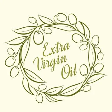 Olive label Stock Illustration