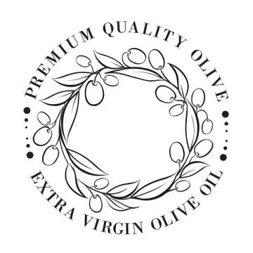 Olive label Stock Illustration