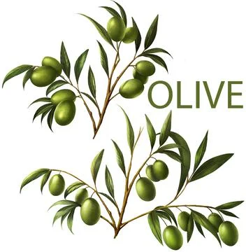 Olive leaf bunch can decorate your artwork. The top of the olive bunch gives Stock Illustration