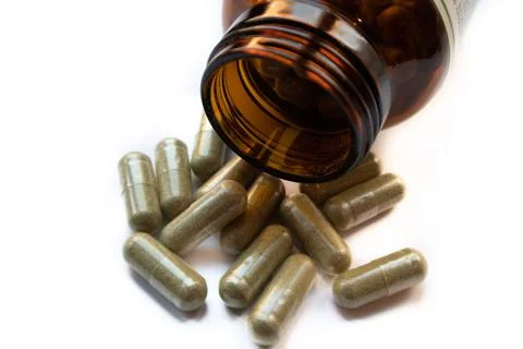 Olive Leaf Supplement Capsules Stock Photos