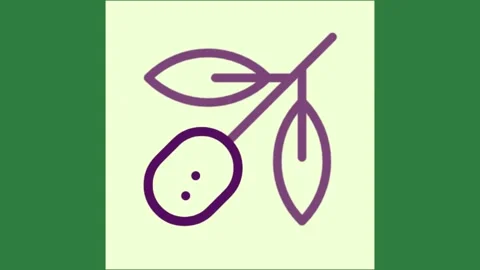 The olive logo and a with white background isolated on green screen background 動画素材 337035346
