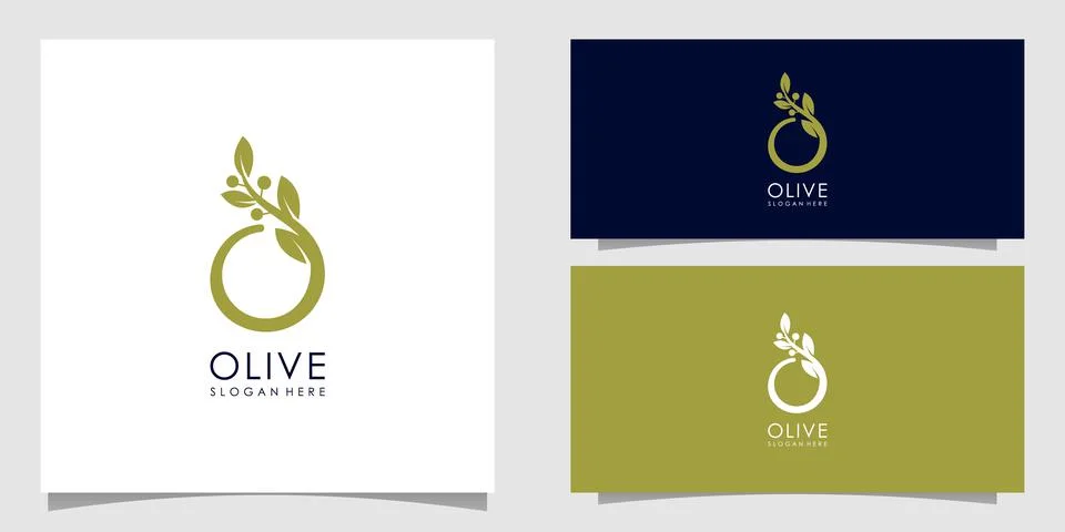 Olive logo vector design premium Stock Illustration