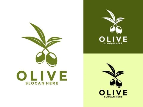 Olive Logo Vector Illustration, Premium Olive Oil logo Design Template Stock Illustration