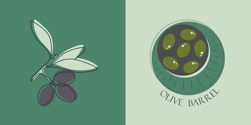 Olive logo vector, illustrations element Stock Illustration