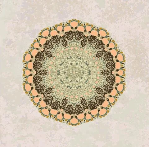 Olive mandala pattern Stock Illustration