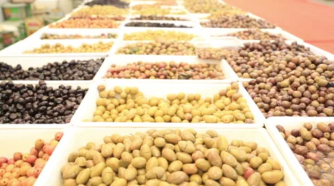 Olive on a market 2 Stock Footage 57951022