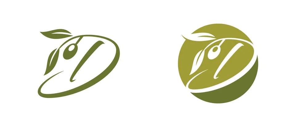 Olive Monogram Initial Letter D Stock Illustration