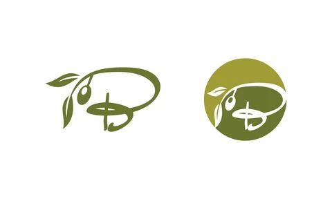Olive Monogram  Logo Letter B Stock Illustration