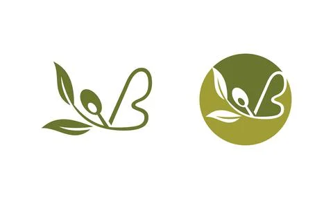 Olive Monogram  Logo Letter B Stock Illustration