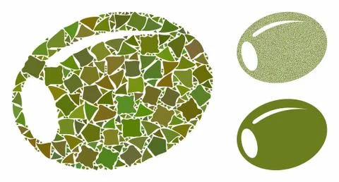 Olive Mosaic Icon of Bumpy Items イラスト素材