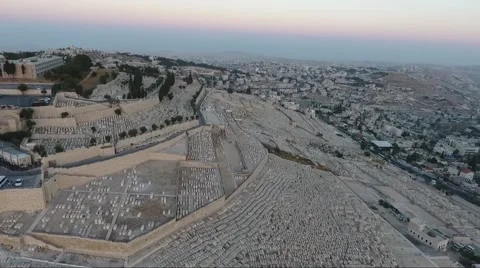 Olive mount in Jerusalem ariel shot Vidéo 66553360