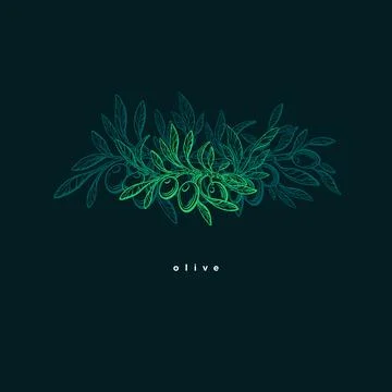 Olive neon symbol. Texture pattern Stock Illustration