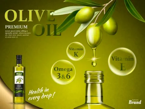 Olive oil ad Stock Illustration
