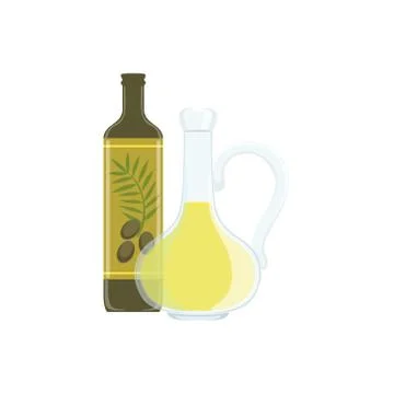 Olive Oil Baking Process And Kitchen Equipment Isolated Item Stock Illustration