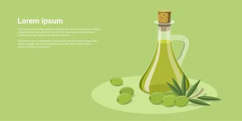 Olive oil bottle Stock Illustration
