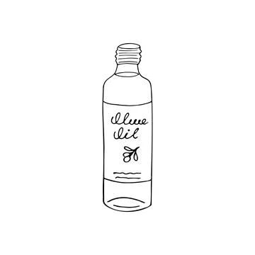 Olive oil in a bottle Stock Illustration