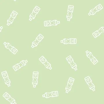 Olive oil bottle line vector seamless pattern 스톡 일러스트
