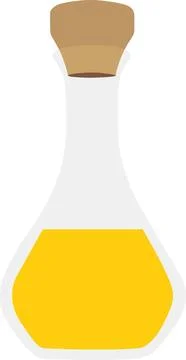 Olive Oil Bottle Vector Glass Oil Flask Kitchen Stock Illustration