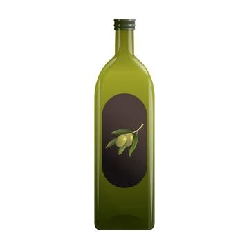 Olive oil bottle. Vector isolated illustration Stock Illustration