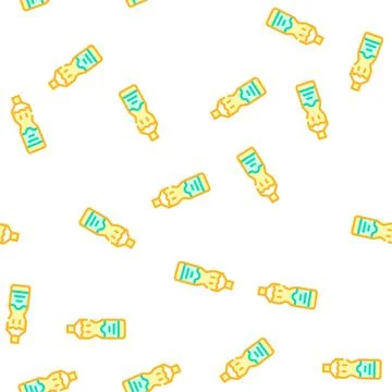 Olive oil bottle vector seamless pattern Stock Illustration