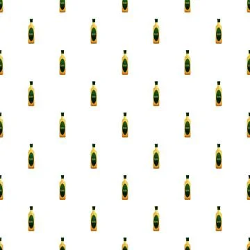 Olive oil bottles creating a seamless pattern Stock Illustration