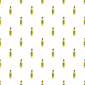 Olive oil bottles creating seamless pattern Stock Illustration