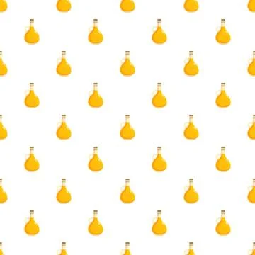 Olive oil bottles creating a seamless repeating pattern Stock Illustration