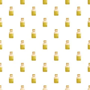 Olive oil bottles seamless vector pattern design Illustrazione stock