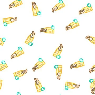 Olive oil dispenser vector seamless pattern Stock Illustration