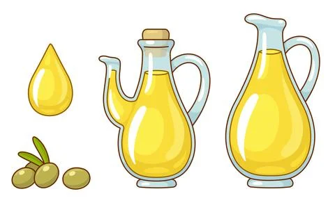 Olive oil drawing set Иллюстрация