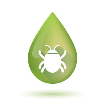 Olive oil drop icon with a bug 스톡 일러스트