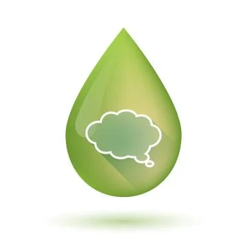 Olive oil drop icon with a comic cloud balloon Stock Illustration